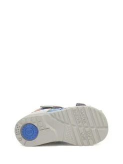 Leder-Halbsandalen In Grau/ Orange/ Blau -Kleidung Geschäft bartek leder halbsandalen in grau orange blau 6