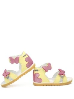 Leder-Sandalen In Gelb/ Pink -Kleidung Geschäft bartek leder sandalen in gelb pink 5