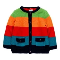BOBOLI Strickjacke Mit Kapuze Und Plüschfutter Colorblock In Mehrfarbig -Kleidung Geschäft boboli strickjacke mit kapuze und pluschfutter colorblock in mehrfarbig 2