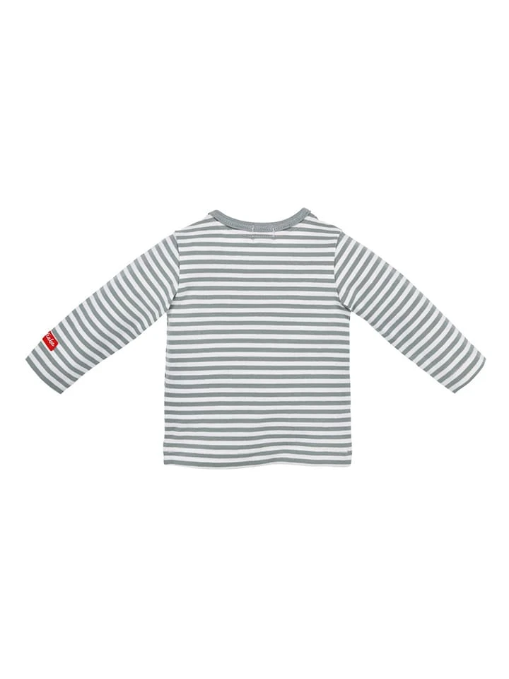 Longsleeve "Bauernhof" In Grau/ Weiß 2 Longsleeve "Bauernhof" In Grau/ Weiß – Bild 2