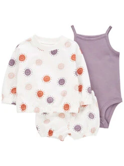 Carter's™ 3tlg. Outfit In Weiß/ Lila/ Bunt
