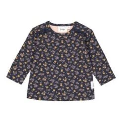 Shirt Langarm Blumen In Blau
