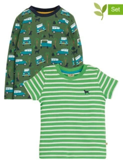 Frugi 2tlg. Set: Shirt Und Longsleeve In Grün