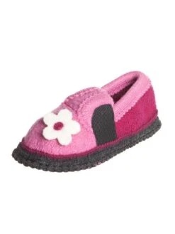 Hausschuhe "Bobby - Blume" In Rosa/ Pink