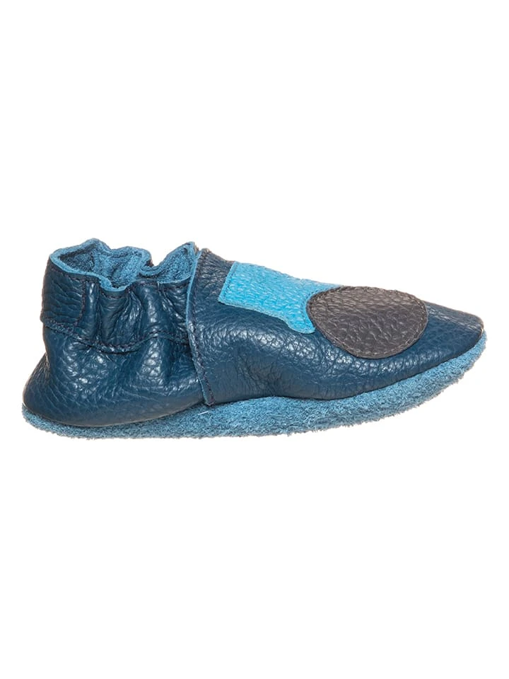 Leder-Krabbelschuhe In Blau 2 Leder-Krabbelschuhe In Blau – Bild 2