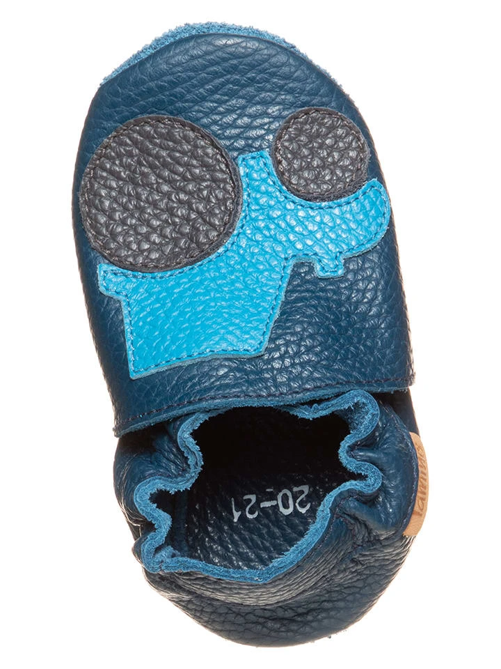 Leder-Krabbelschuhe In Blau 4 Leder-Krabbelschuhe In Blau – Bild 4