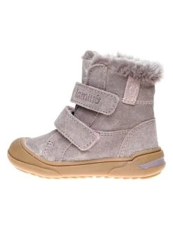 Leder-Winterboots In Mauve