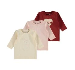 NAME IT Langarmshirt 3er Pack In Peach Whip