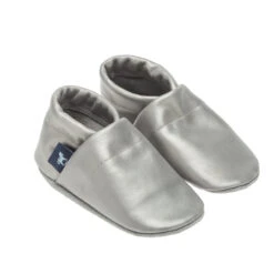 Krabbelschuhe / Lederpuschen Uni Grau