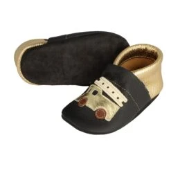 Lauflernschuhe / Lederpuschen Mit Feuerwehr In Schwarz / Gold -Kleidung Geschäft pantau its a small world lauflernschuhe lederpuschen mit feuerwehr in schwarz gold 2