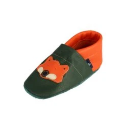 Lauflernschuhe / Lederpuschen Mit Fuchs In Grün / Orange -Kleidung Geschäft pantau its a small world lauflernschuhe lederpuschen mit fuchs in grun orange 3