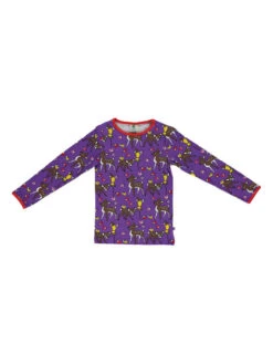 Longlseeve "Deer, Hare & Birds" In Lila