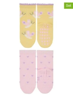 Sterntaler 2er-Set: ABS-Socken In Gelb/ Rosa