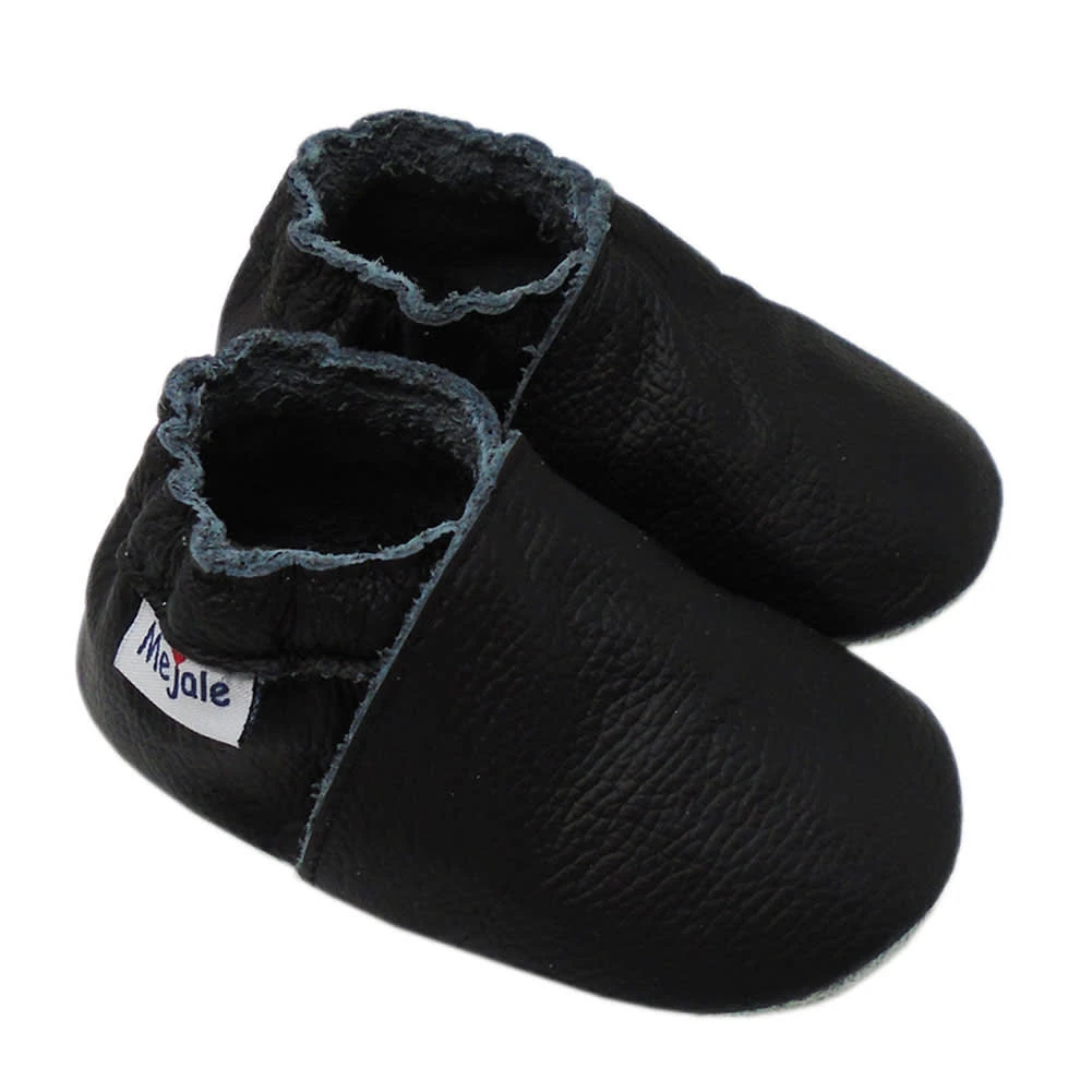 Baby Krabbelschuhe In Einfarbig Schwarz 2 Baby Krabbelschuhe In Einfarbig Schwarz – Bild 2