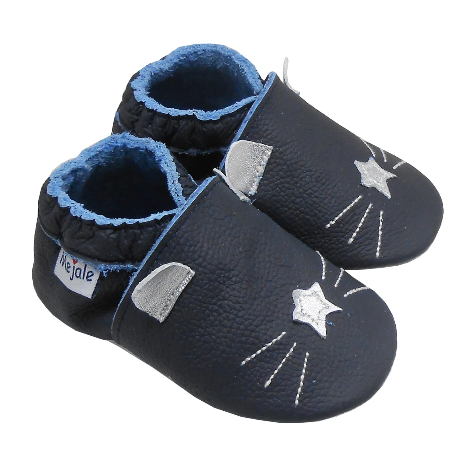 Baby Krabbelschuhe In Mit Ohren Dunkelblau 2 Baby Krabbelschuhe In Mit Ohren Dunkelblau – Bild 2