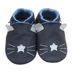 Baby Krabbelschuhe In Mit Ohren Dunkelblau
