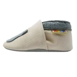 Leder-Krabbelschuhe "Dinosaurier" In Weiss -Kleidung Geschäft yalion leder krabbelschuhe dinosaurier in weiss 3